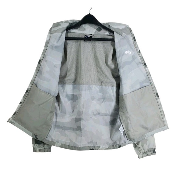 Nike Lightweight Camo Jacket Mens S Green White Zip Windbreaker Water Repellant - Picture 5 of 13